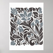 Boheemse bloemenmarkt | Moderne Abstracte bladeren Poster (Voorkant)
