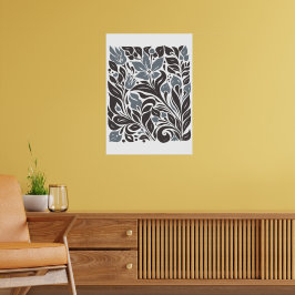 Boheemse bloemenmarkt | Moderne Abstracte bladeren Poster