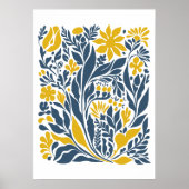 Boheemse bloemenmarkt | Moderne Abstracte bladeren Poster (Voorkant)