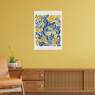 Boheemse bloemenmarkt Moderne Abstracte bladeren Poster