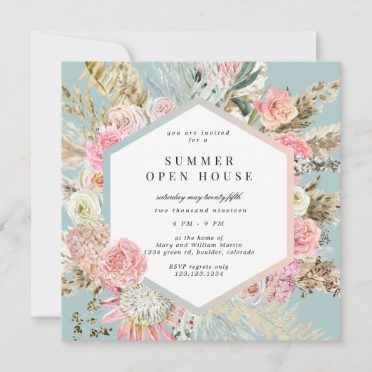 Boheemse Bloemenplein Open Huis Uitnodiging (Voorkant)