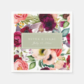 Boheemse bloemenprint papieren servetten (Voorkant)