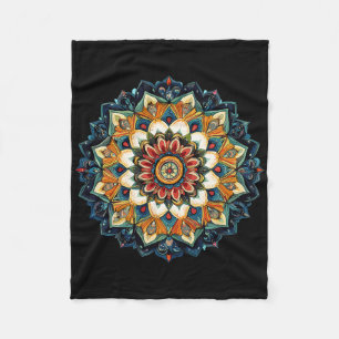 Boheemse bloemensunburst-mandala voor meditatie fleece deken