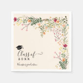 Boheemse bloemenwilde bloemen decor afstuderen servet (Voorkant)