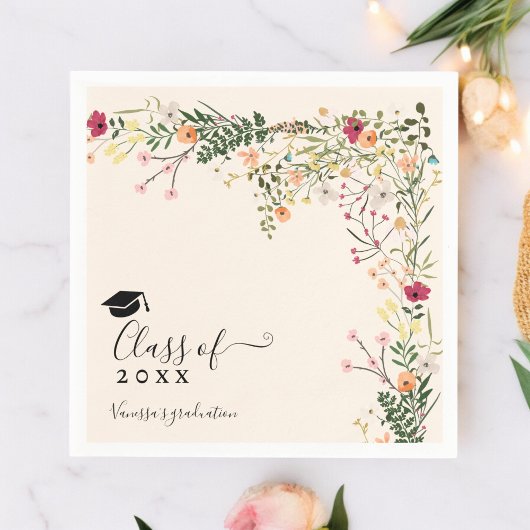 Boheemse bloemenwilde bloemen decor afstuderen servet