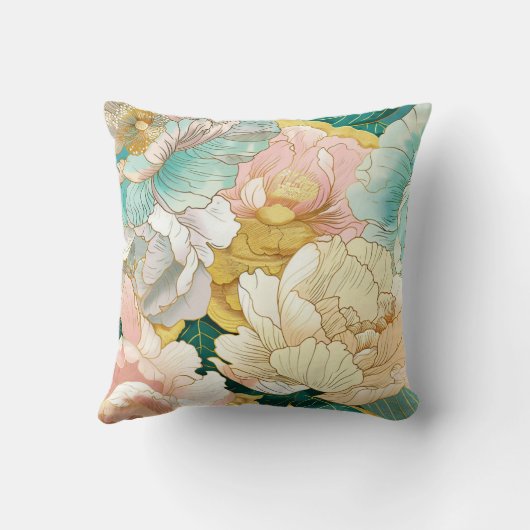 Boheemse bloemige bruiloft kussen (Achterkant)