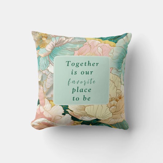 Boheemse bloemige bruiloft kussen (Voorkant)