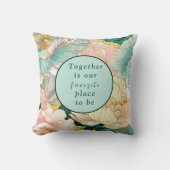 Boheemse bloemige bruiloft kussen (Voorkant)