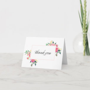 Boheemse bloemkaarten met dankbetuiging bedankkaart