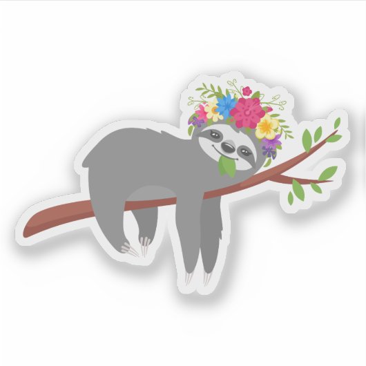  Boheemse bloemluiaard Sticker (Voorkant)