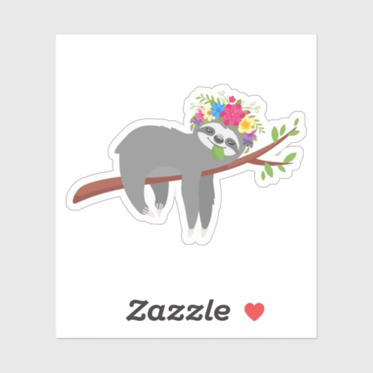 Boheemse bloemluiaard Sticker (Vel)