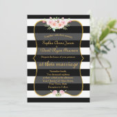 Boheemse bloemrijke gouden zwart-wit gestreepte br kaart (Staand voorkant)