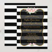 Boheemse bloemrijke gouden zwart-wit gestreepte br kaart (Voorkant / Achterkant)