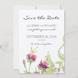 Boheemse Bloemrijke Moderne Trouwkaart - Uitnodigi Kaart