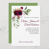 Boheemse Bloemrijke Trouwkaarten met Romantische U Aankondiging (Voorkant / Achterkant)