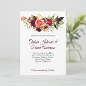 Boheemse Bloemrijke Trouwkaarten met Romantische U Aankondiging (Staand voorkant)