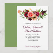 Boheemse Bloemrijke Trouwkaarten met Romantische U Aankondiging (Voorkant / Achterkant)