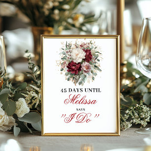 Boheemse Blush Burgundy Dais Tot Ik Doe Poster