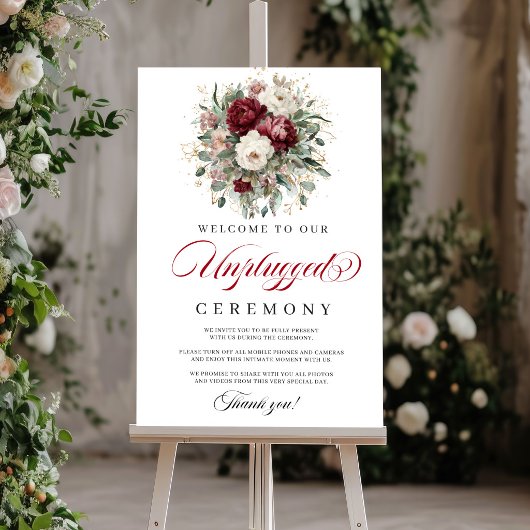 Boheemse Blush Burgundy Unplugged Ceremonie Poster