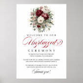 Boheemse Blush Burgundy Unplugged Ceremonie Poster (Voorkant)