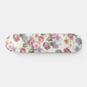 Boheemse  blush roze blauw rustieke bloemen persoonlijk skateboard (Horizontaal)