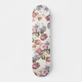 Boheemse  blush roze blauw rustieke bloemen persoonlijk skateboard (Voorkant)