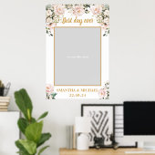 Boheemse blush roze bloem gouden bruiloftsfoto pro poster (Thuiskantoor)