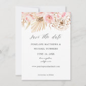 Boheemse Blush Roze Bloemen Save The Date (Voorkant)