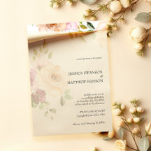 Boheemse Blush Rozen Waterverf Bloemen Bruiloft