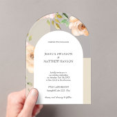 Boheemse Blush Rozen Waterverf Bloemen Huwelijk Acryl Uitnodigingen (Insitu (Draagbaar))