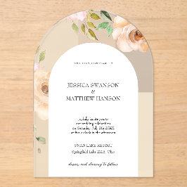 Boheemse Blush Rozen Waterverf Bloemen Huwelijk Acryl Uitnodigingen