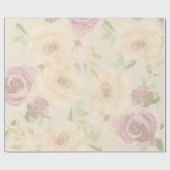 Boheemse Blush Rozen Waterverf Bloemen Huwelijk Cadeaupapier (Vlak)