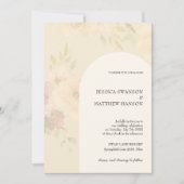 Boheemse Blush Rozen Waterverf Bloemen Huwelijk Kaart (Voorkant)