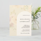 Boheemse Blush Rozen Waterverf Bloemen Huwelijk Kaart (Staand voorkant)