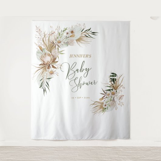 Boheemse Boho Baby Shower Decoratie Achtergrond Wandkleed (Voorkant)