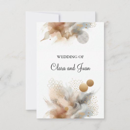 Boheemse boho beige kaart (Achterkant)