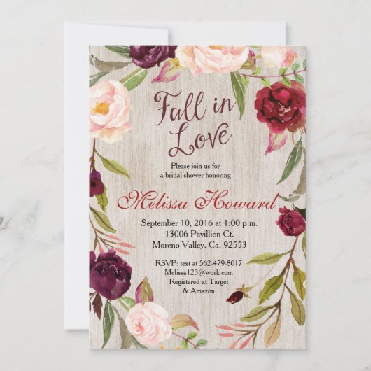 Boheemse Boho Bloemenkrans Uitnodiging (Voorkant)