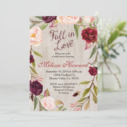 Boheemse Boho Bloemenkrans Uitnodiging (Staand voorkant)