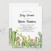 Boheemse Boho Cactus Geslacht Neutrale Baby Shower Kaart (Voorkant / Achterkant)