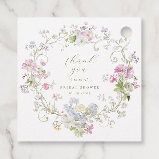 boheemse boho chic Wilde Bloemen Bruiloft feestje Bedankjes Labels (Achterkant)