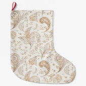 Boheemse Boho Crème Witte Kerst Grote Kerstsok (Voorkant)