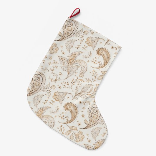 Boheemse Boho Crème Witte Kerst Grote Kerstsok (Voorkant (Hangend))