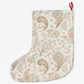 Boheemse Boho Crème Witte Kerst Grote Kerstsok (Achterkant)