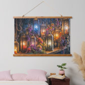 Boheemse Boho Gedroogde Bloemen Lantaarns Wall Art Hangend Wandkleed (Slaapkamer)