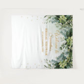 Boheemse boho groene succulent bruidsachtergrond wandkleed (Voorkant (horizontaal))