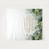 Boheemse boho groene succulent trouw achtergrond wandkleed (Voorkant (horizontaal))