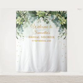 Boheemse boho groenigheid succulent bruids achterg wandkleed