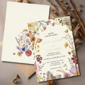 Boheemse Boho Wildflower bruiloft Folie Uitnodiging