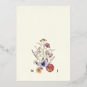 Boheemse Boho Wildflower bruiloft Folie Uitnodiging (Achterkant)