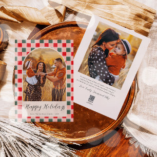 Boheemse boog script kerst vakantie fotokaart feestdagenkaart